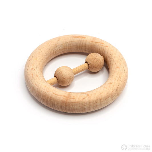 Wood Rattle with 2 Beads