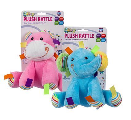 Cooey Plush Baby Rattle Blue